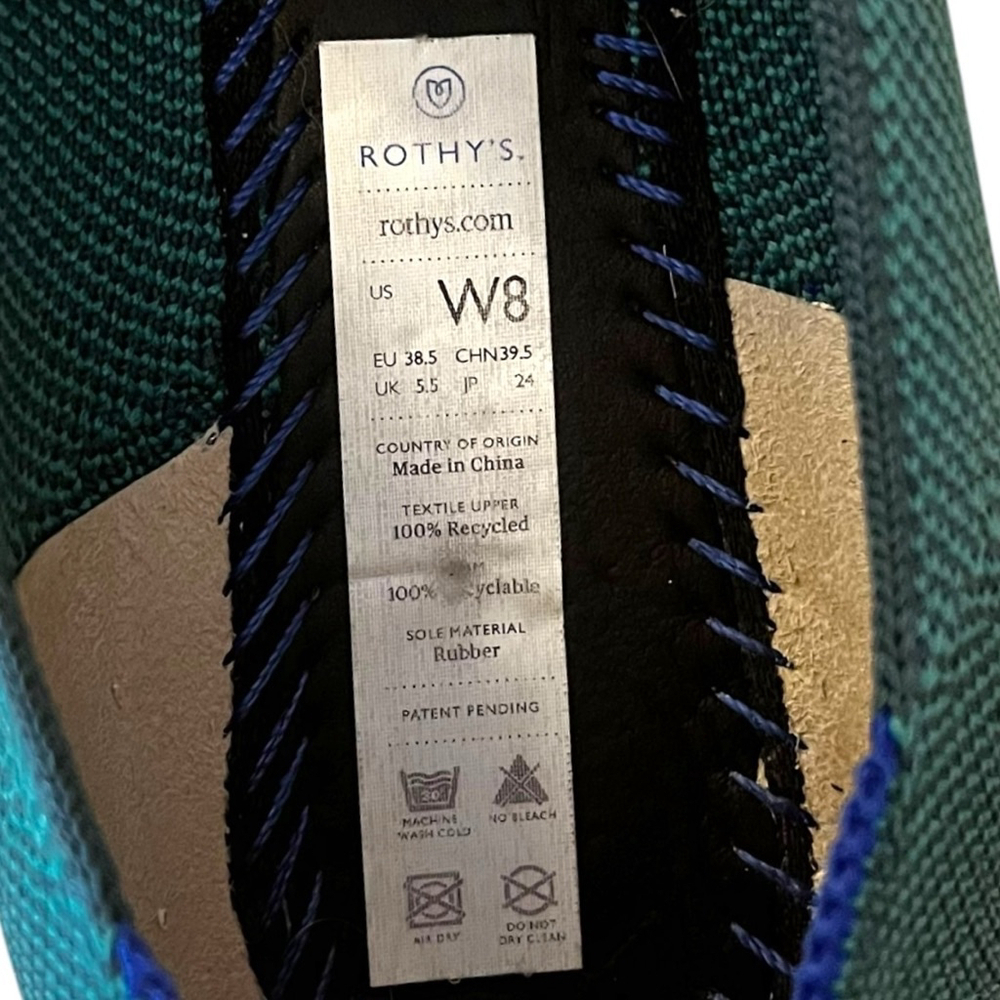 Rothy's Almond Loafer, Size 8, Teal Green/Blue Sage - Picture 8 of 11